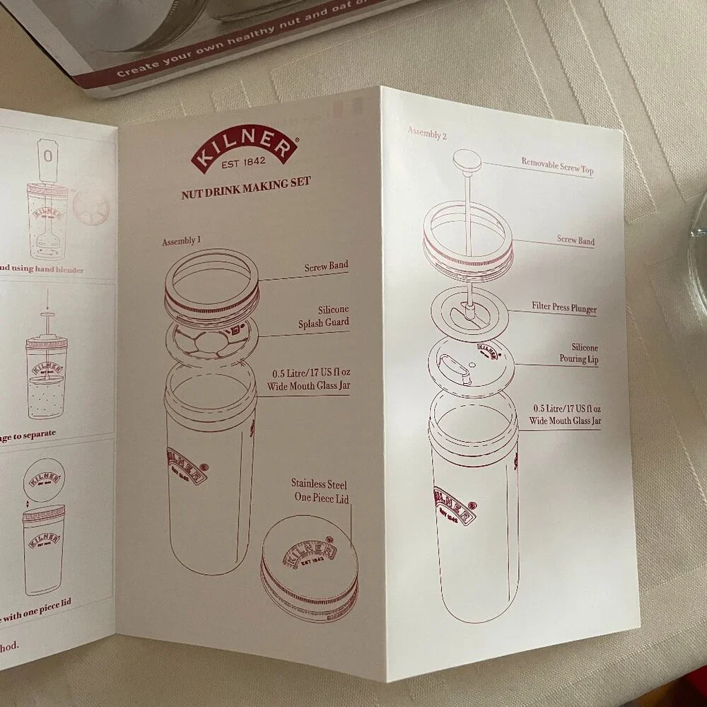 FIRM. New! Kilner Glass Nut Drink Making Set - Picture 9 of 12